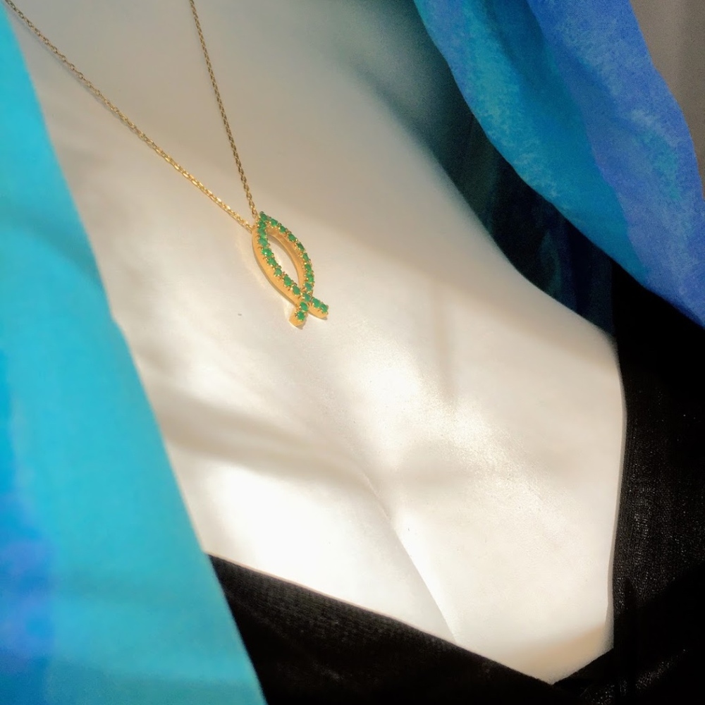 Emeralds Yellow Gold over Silver